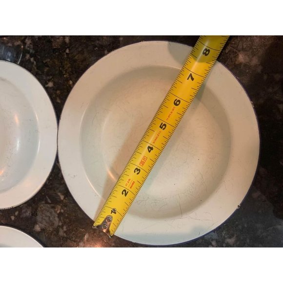 Vintage lot of 6 Bumper Harvest enamel breakfast bowls, farmhouse lot - Picture 6 of 6